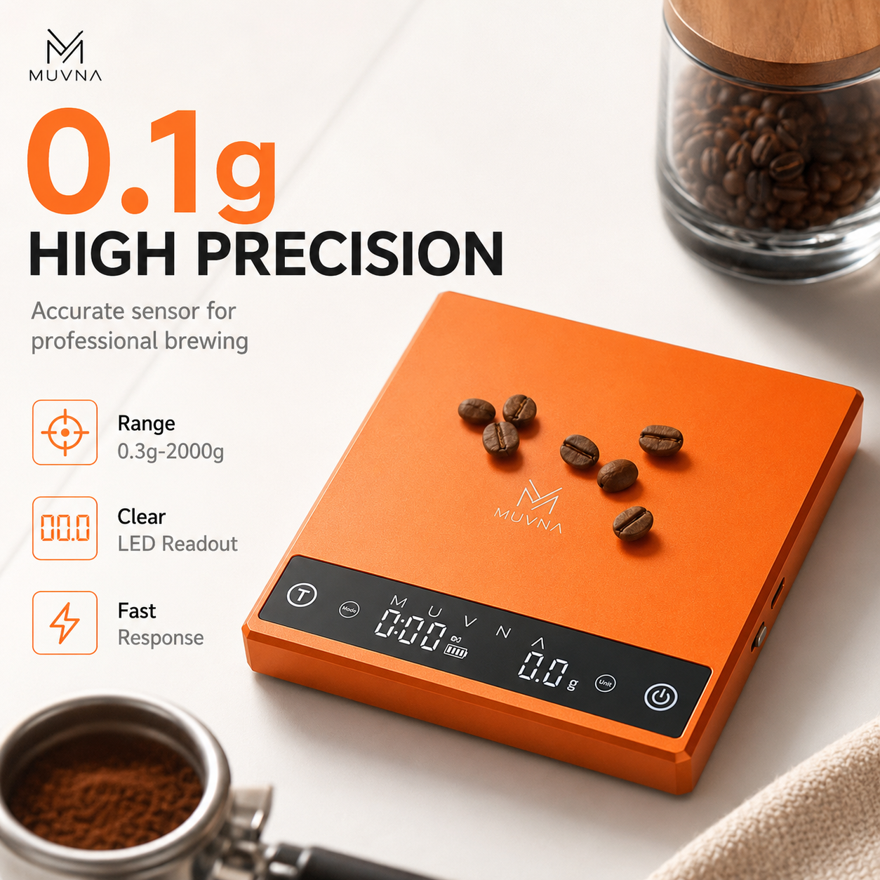 Digital Kitchen Scale - MUVNA Coffee Scale Espresso Scale Digital
