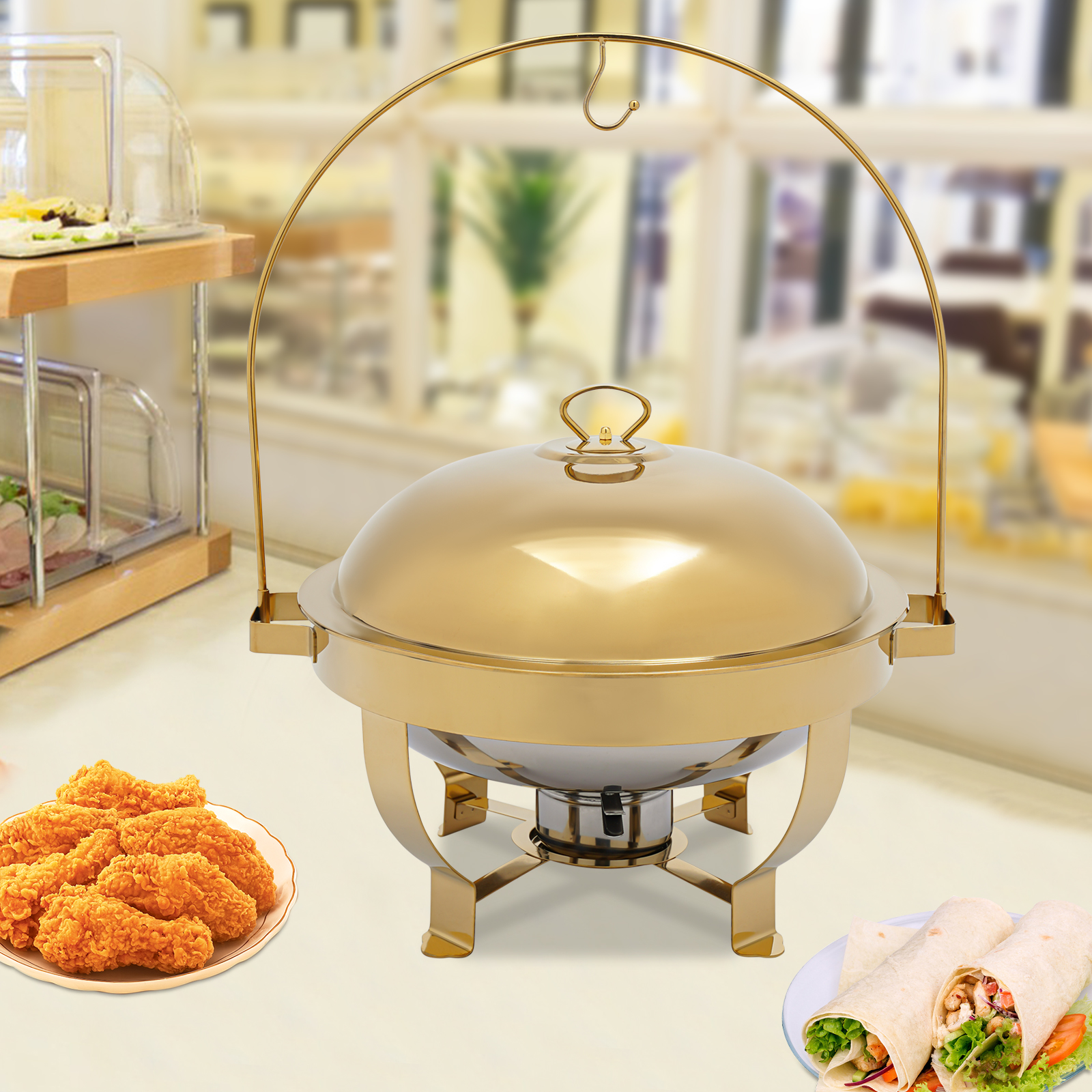 Kitchen Gadgets Set - 8L Gold Chafing Dish Buffet Set,