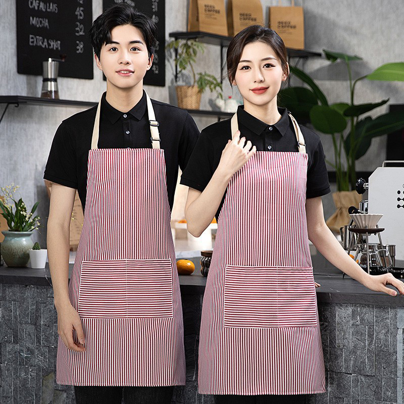 Kitchen Gadgets Trending - Linen Striped Apron Breathable Cotton Kitchen