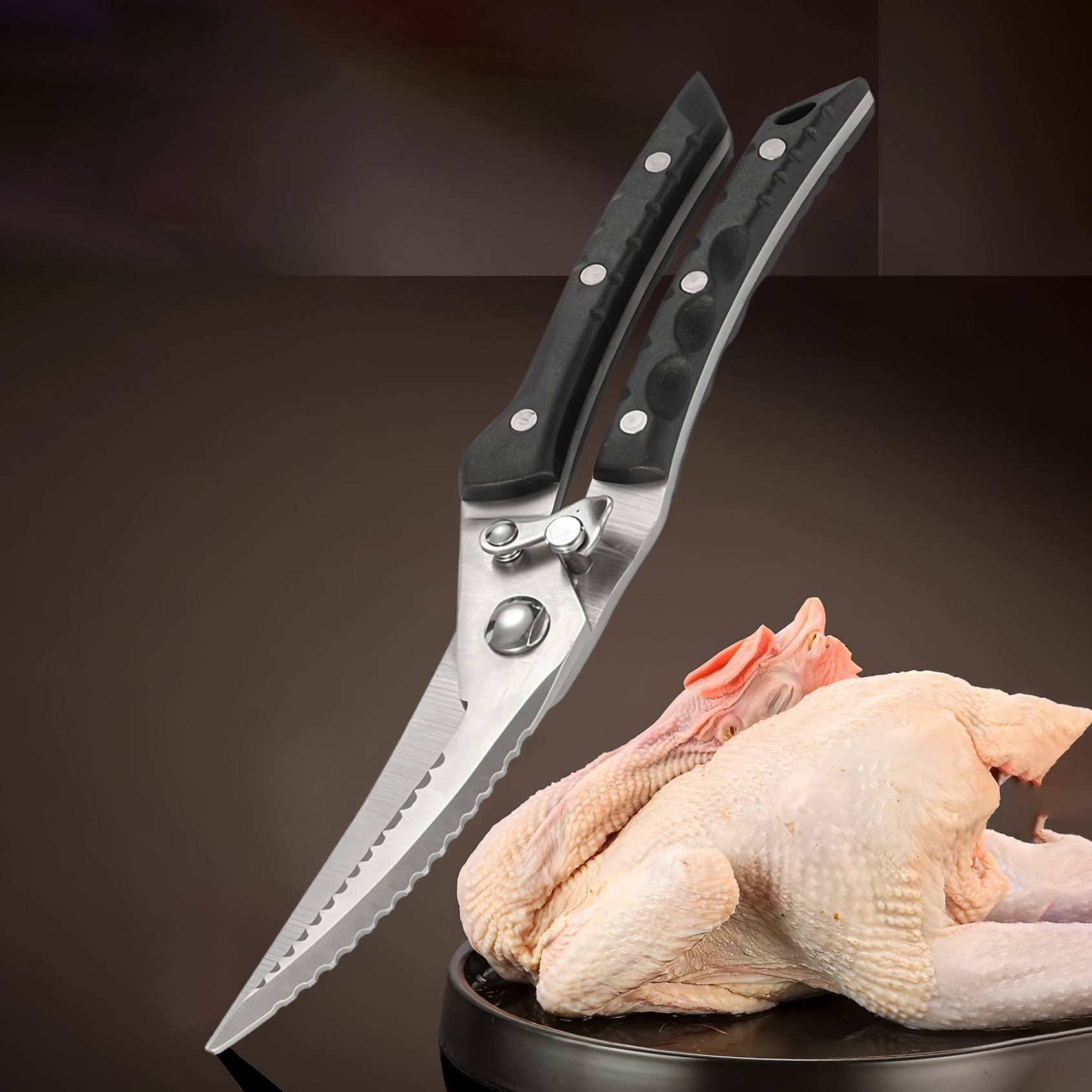 Kitchen Gadgets For Arthritic Hands - 1PC，Stainless steel kitchen Scissors Barbecue Scissors