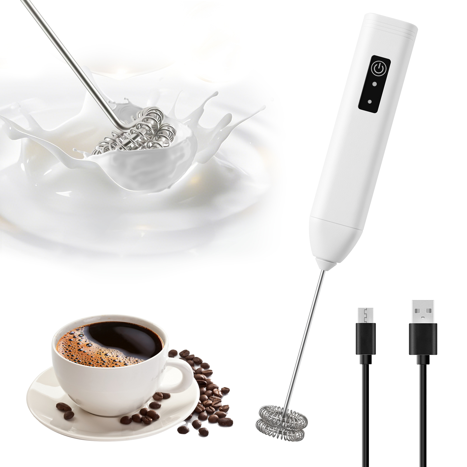 Milk Frother - Wireless Milk Frother Portable Handheld Coffee