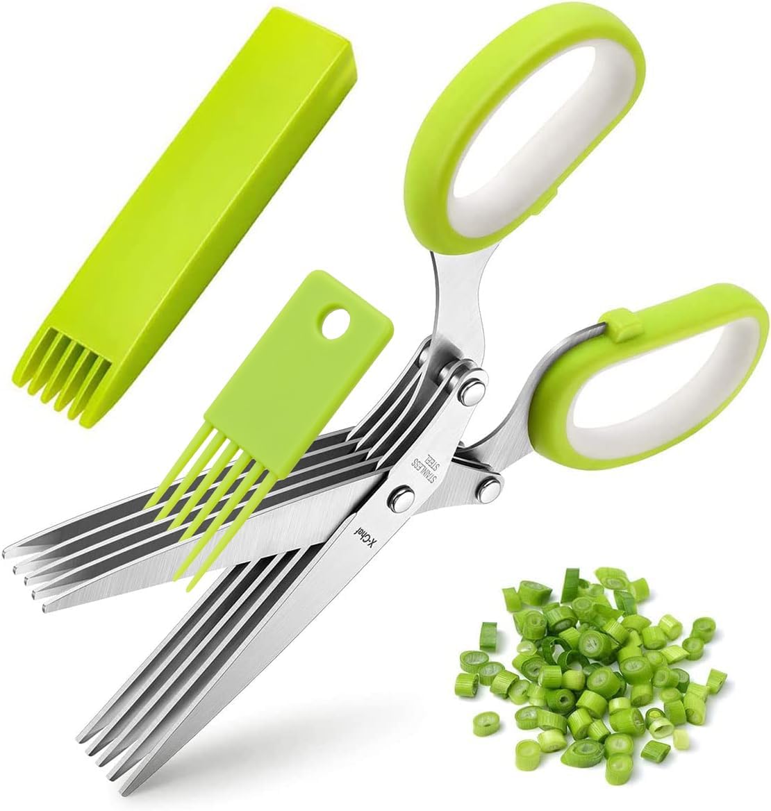 Herb Scissors 5 Blade - Herb Scissors, Multipurpose 5 Blade Kitchen