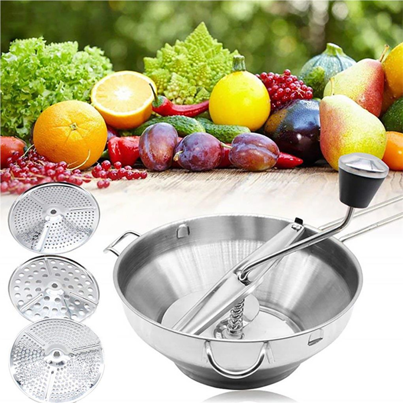 Potato Masher Ricer - Vegetable Mill Stainless Steel Food Rotary