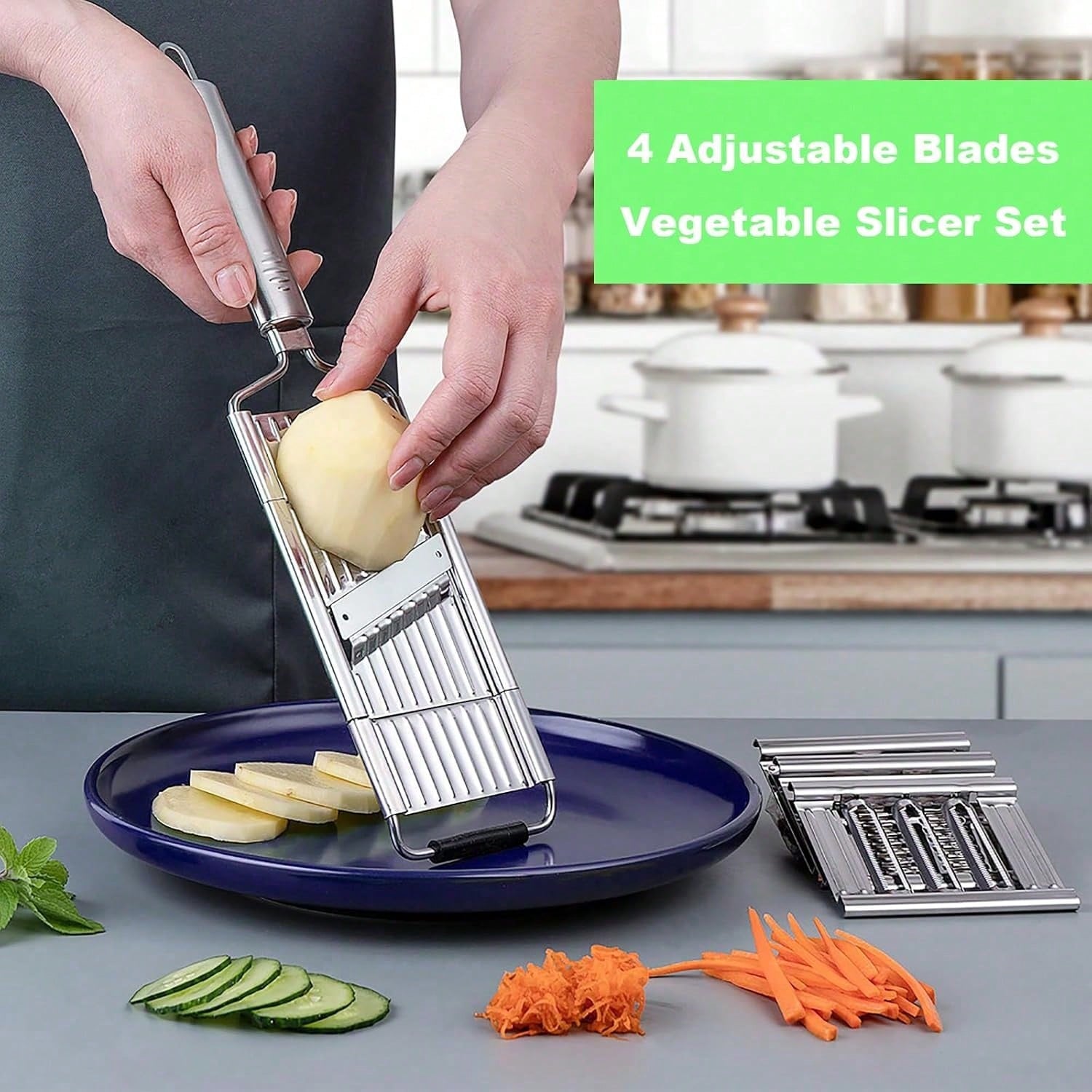 Mandoline Slicer - 4 In 1 Vegetable Cutter With