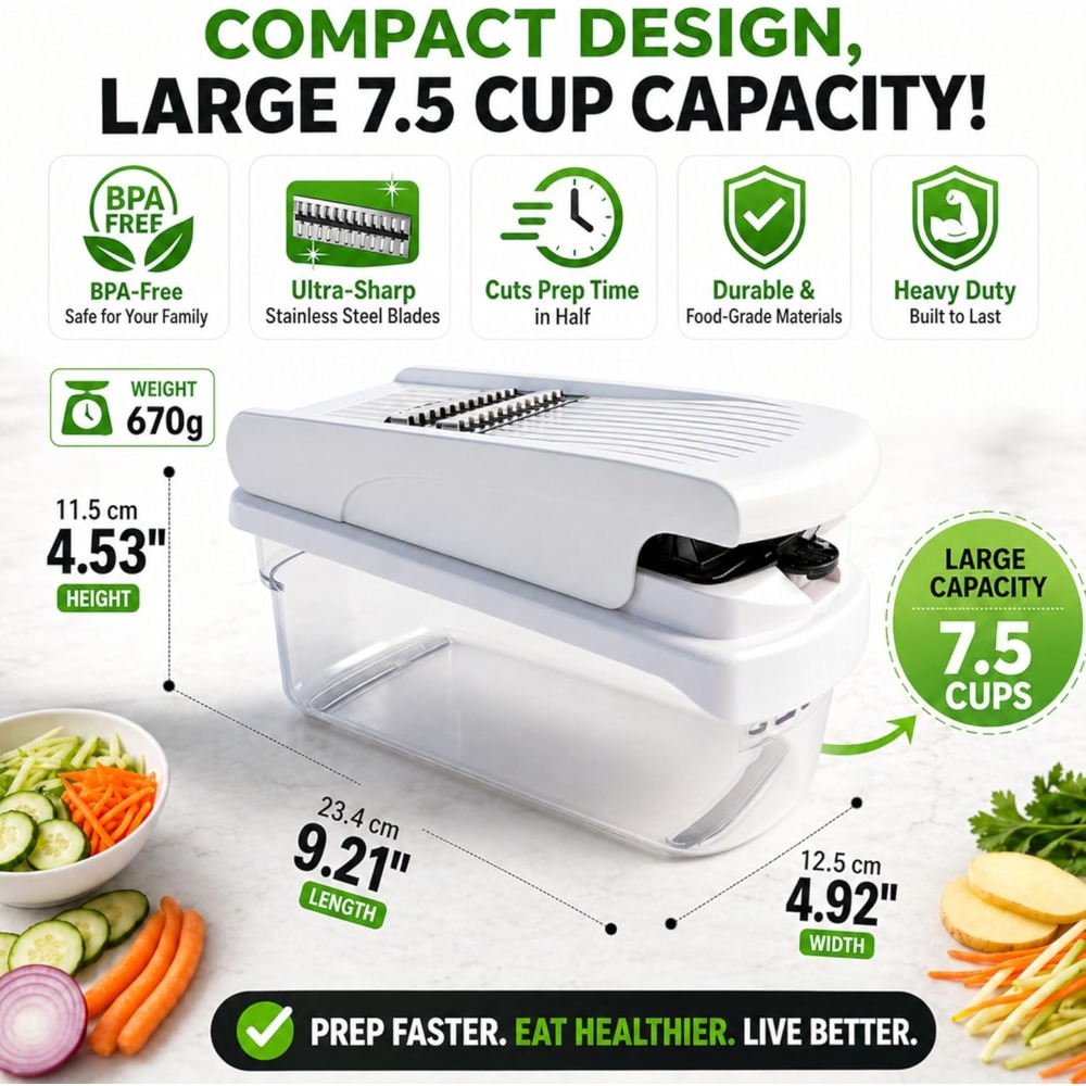 12-in-1 Vegetable Chopper with - огляд і ціна Mandoline Slicer