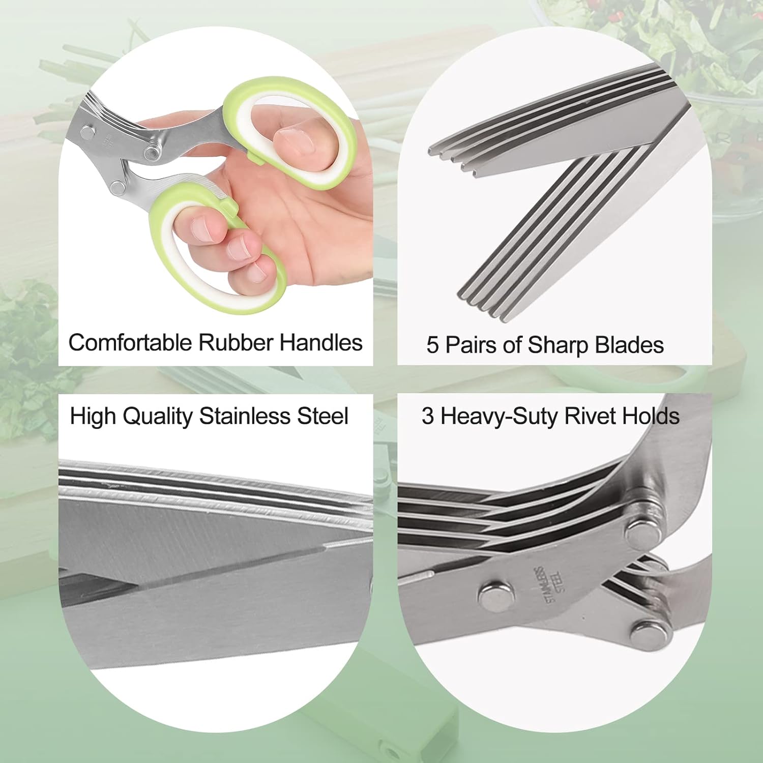 5-Blade Herb Scissors with Saf - огляд і ціна Herb Scissors 5 Blade