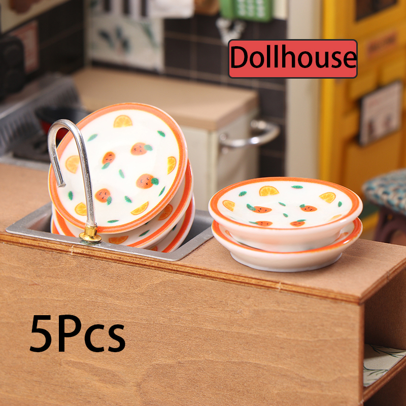 5Pcs 1/12 Dollhouse Mini Plate - огляд і ціна Kitchen Gadgets Wholesale