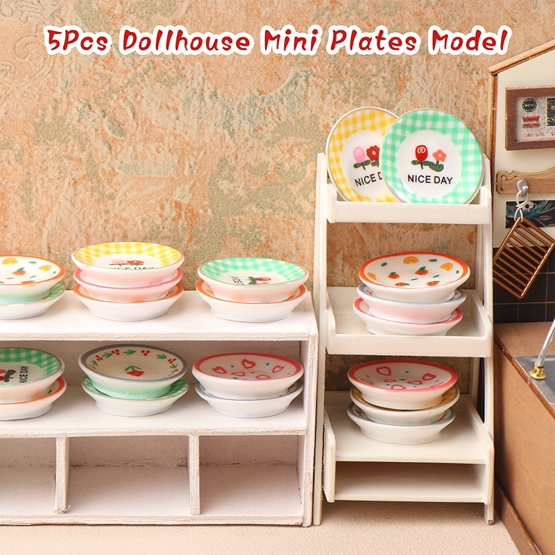 5Pcs 1/12 Dollhouse Mini Plate - огляд і ціна Kitchen Gadgets Wholesale