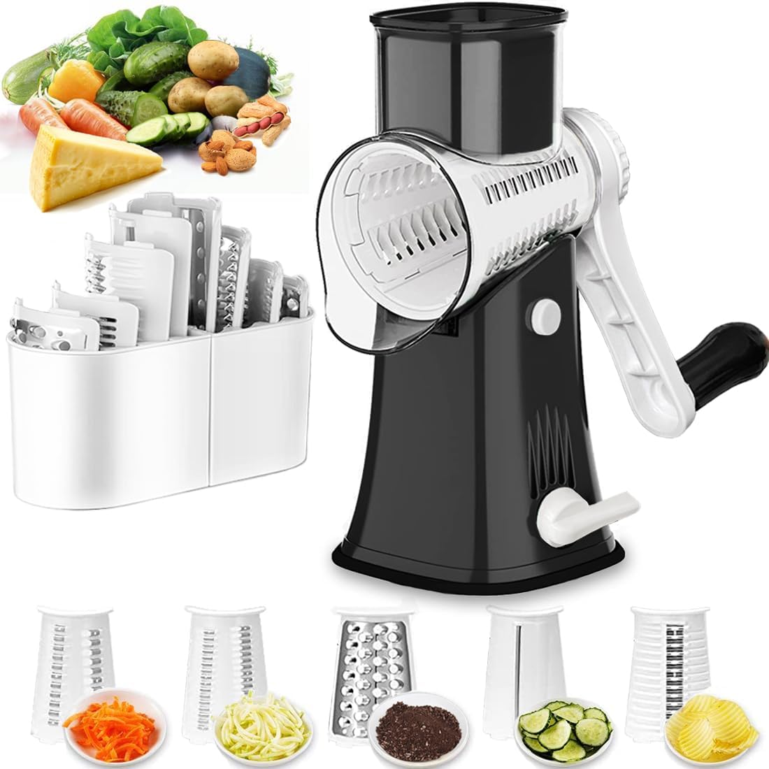 5-in-1 Rotary Cheese Grater &  - огляд і ціна Mandoline Slicer