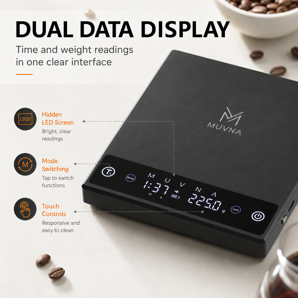 MUVNA Coffee Scale Espresso Sc - огляд і ціна Digital Kitchen Scale