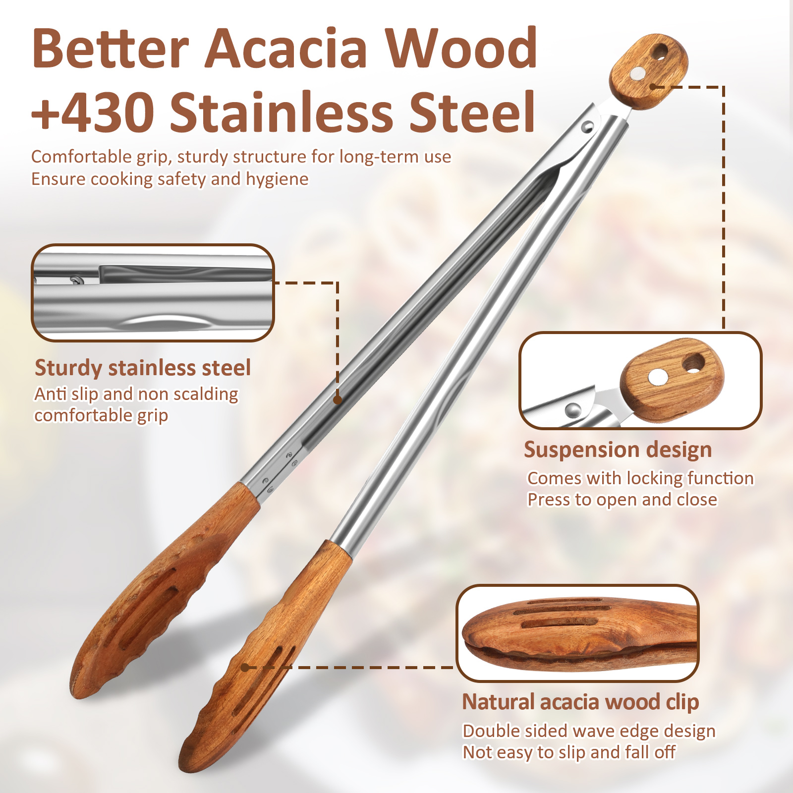 Wooden Kitchen Cooking Tongs B - огляд і ціна Kitchen Gadgets For Arthritic Hands