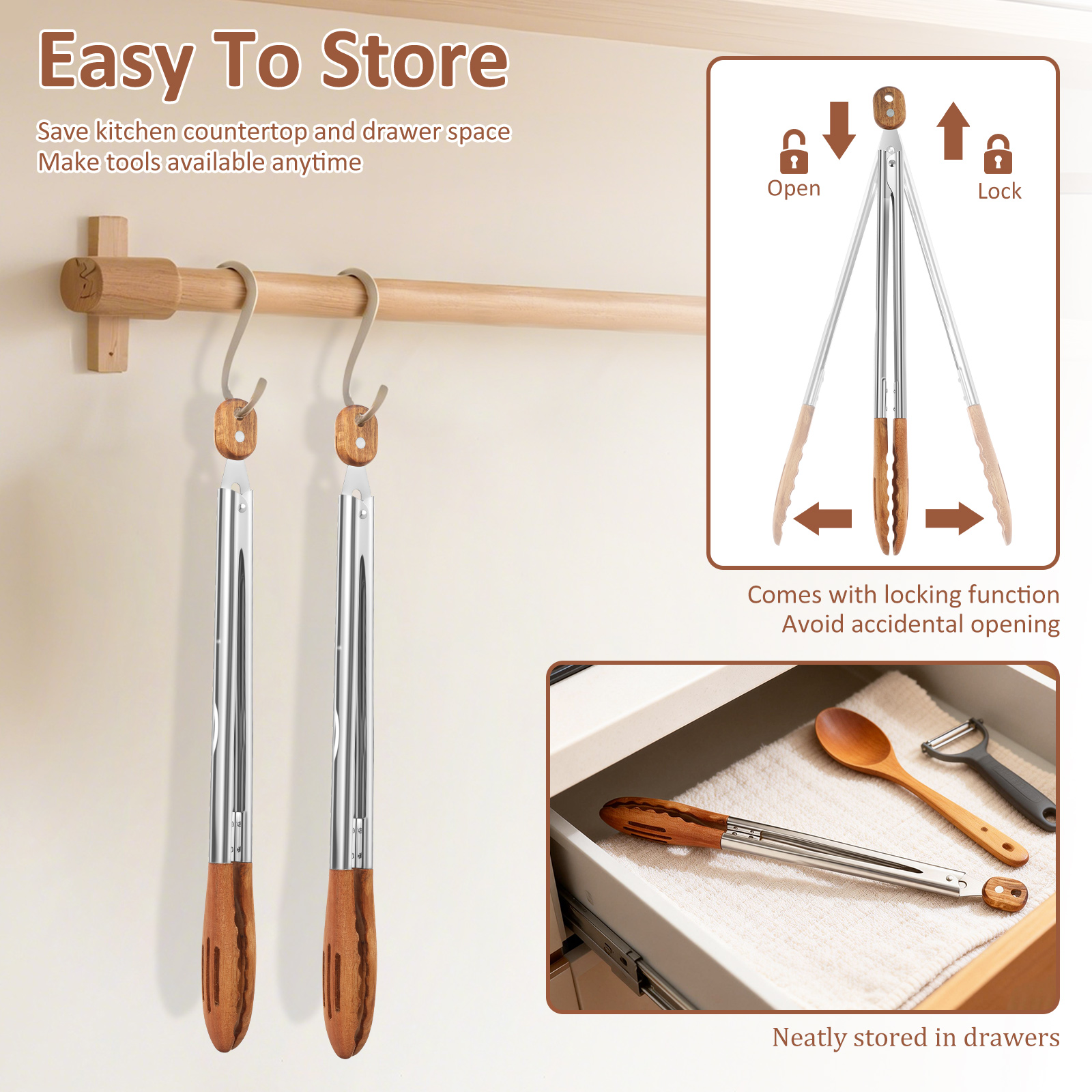 Wooden Kitchen Cooking Tongs B - огляд і ціна Kitchen Gadgets For Arthritic Hands