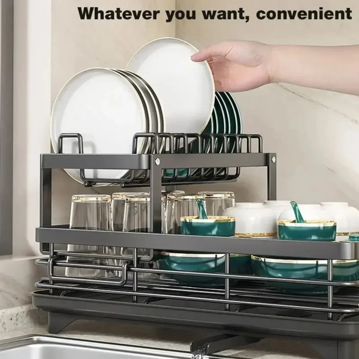 Double Layer Bowl Rack Adjusta - огляд і ціна Kitchen Gadgets And Utensils