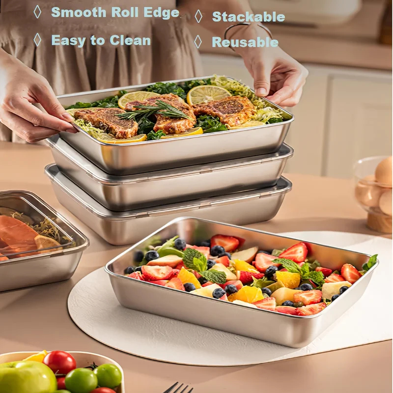 3pcs Stainless Steel Food Cont - огляд і ціна Kitchen Gadgets Wholesale