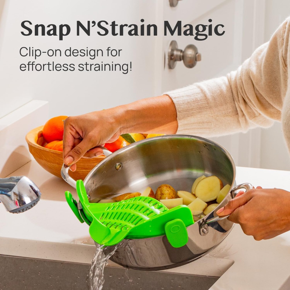 Clip On Strainer for Pots and  - огляд і ціна Kitchen Gadgets Green