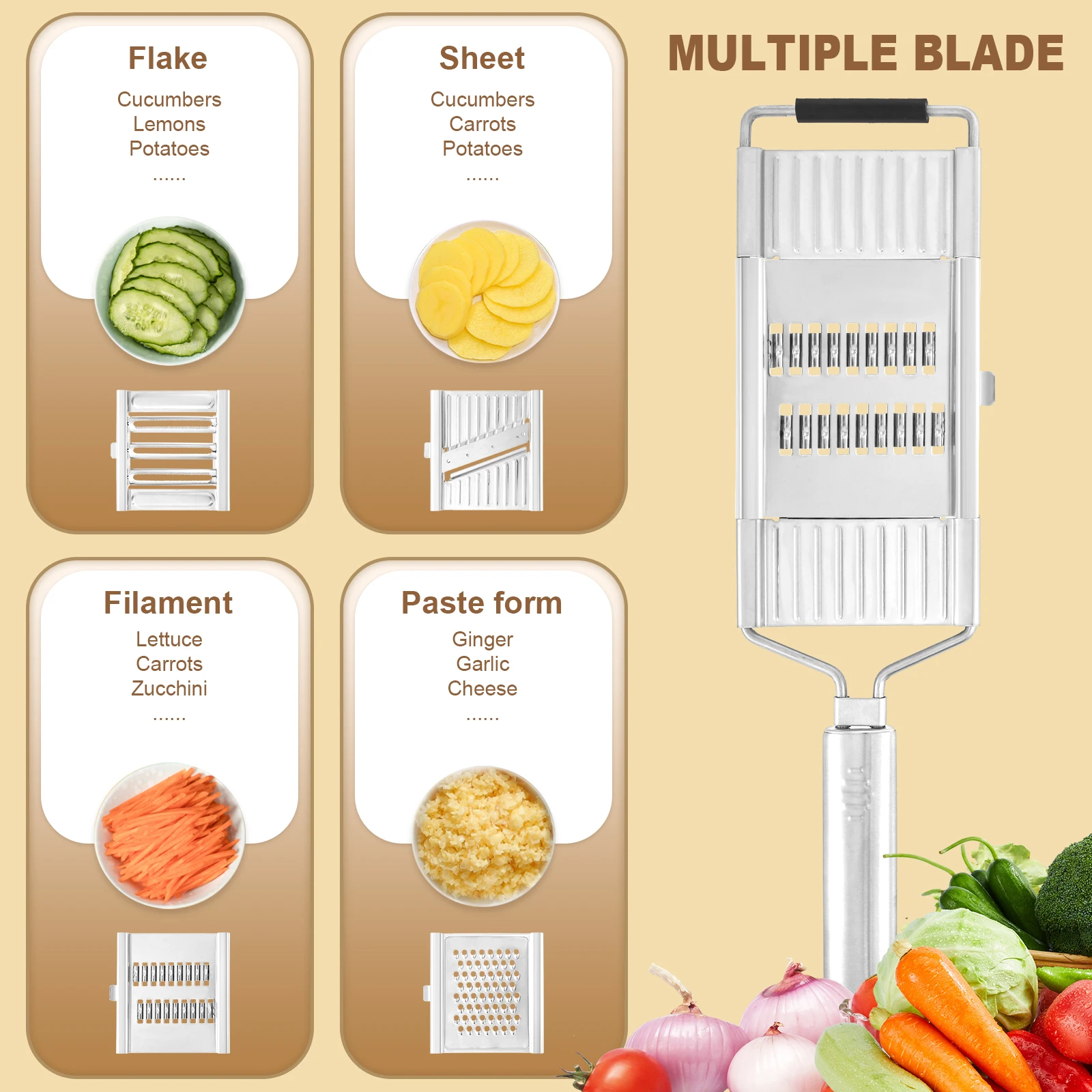 4 in1 Vegetable Slicer Stainle - огляд і ціна Mandoline Slicer