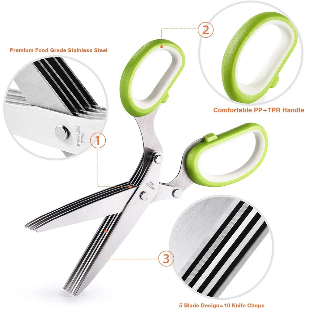 Multifunctional Herb Cutter –  - огляд і ціна Herb Scissors 5 Blade