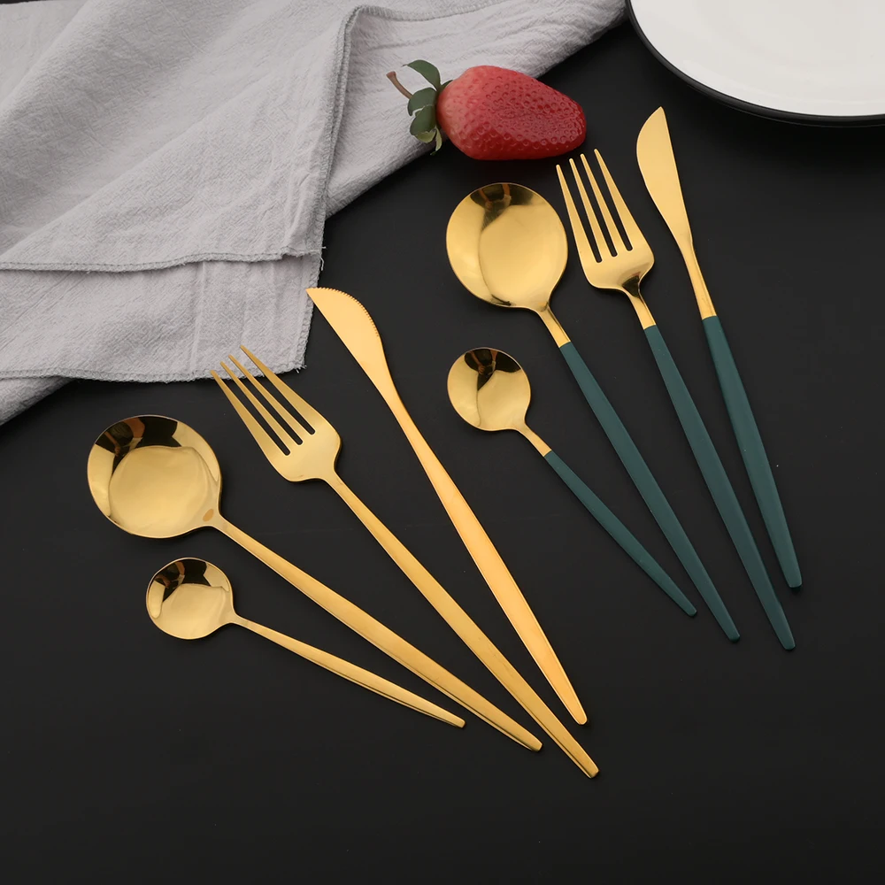 16Pcs Green Gold Dinnerware St - огляд і ціна Kitchen Gadgets Green