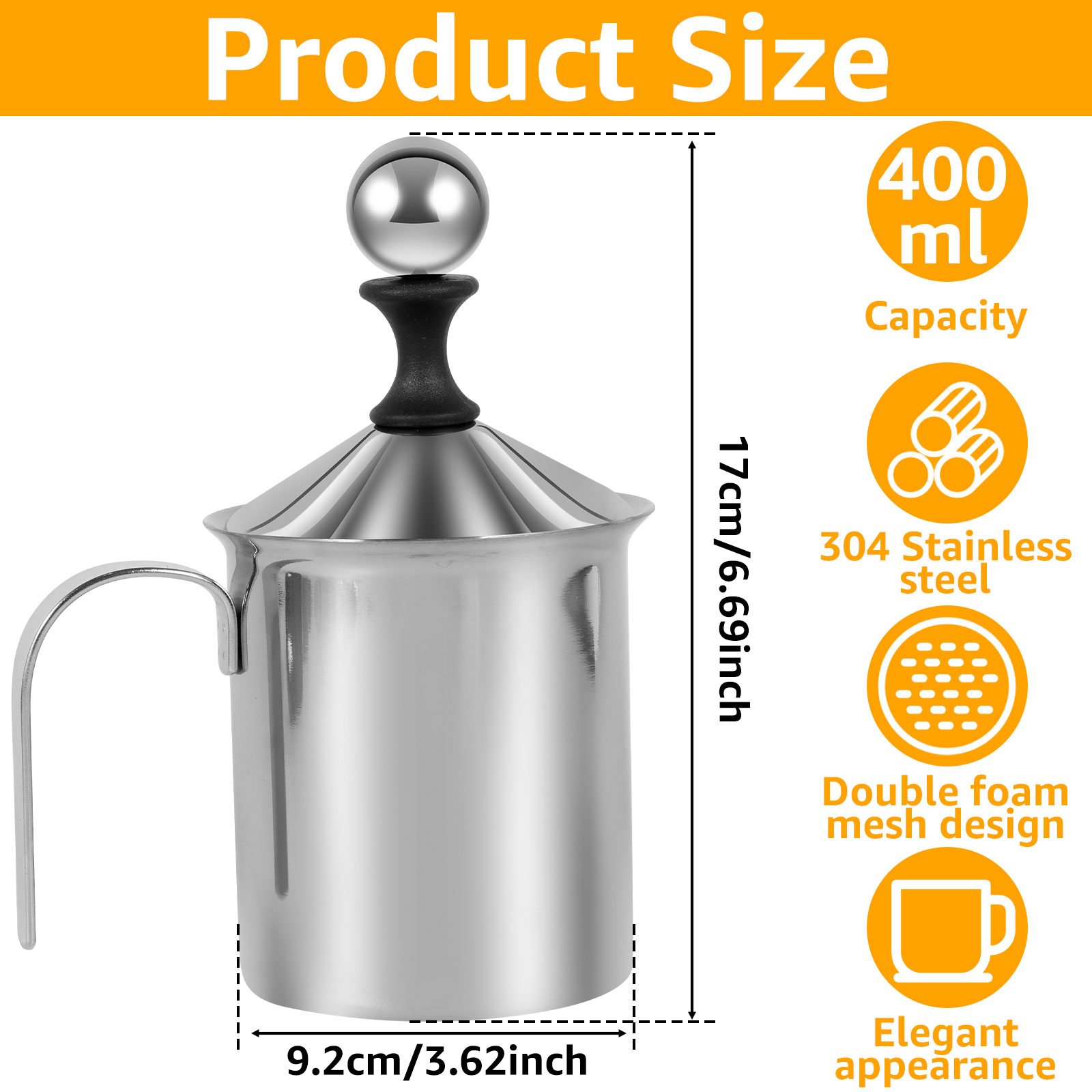 400 ml Manual Milk Frother 304 - огляд і ціна Milk Frother