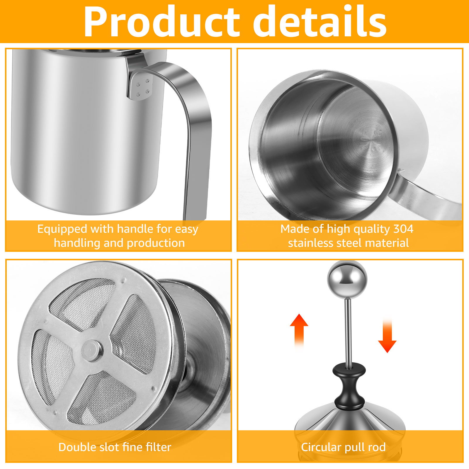 400 ml Manual Milk Frother 304 - огляд і ціна Milk Frother